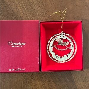 Gold Rocking Horse Holiday Ornament